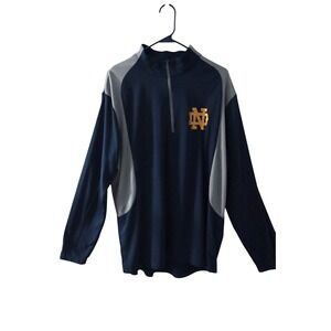Notre Dame Antigua Men's 1/4 Zip Sweatshirt Navy Blue and Gray Size XL